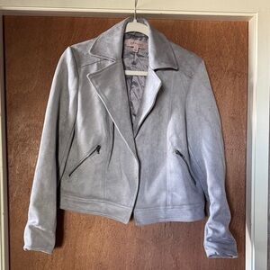 Philosophy Light Gray Leather Jacket
